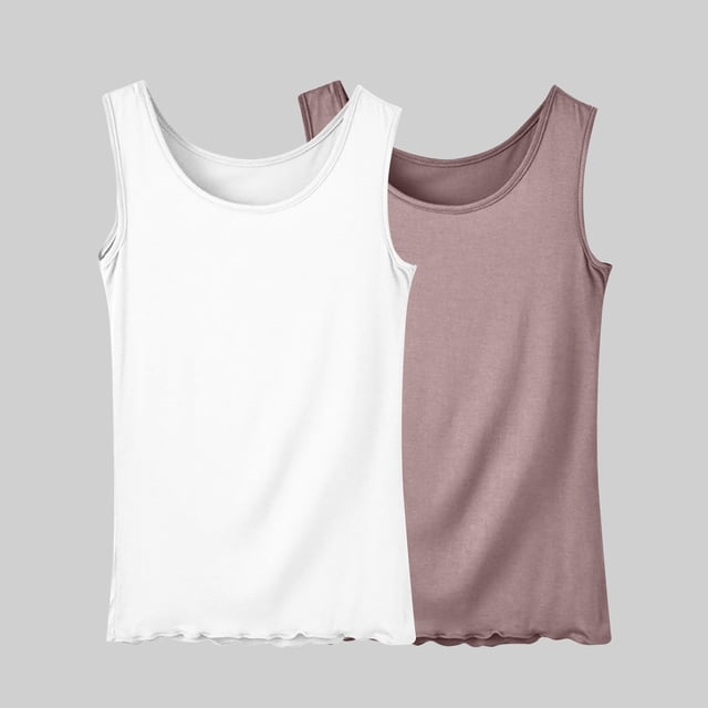 Puntoco Camisetas ajustadas para mujer, camiseta sin mangas de cuello redondo de color sólido a la moda informal de verano para mujer