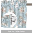 thumbnail image 6 of Easter Decor Valances Kitchen Curtains for Windows, Easter Bunny Rabbits Vintage Flowers Spring Holiday Rod Pocket Valances Blue Short Curtains for Bedroom/Living Room,54" X 18" -1 Panel, 6 of 6