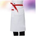 thumbnail image 3 of Phenofice Mens Cooking Apron Polyester Red Rim for Commercial Kitchen 1Pack, 3 of 8