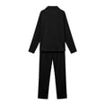 thumbnail image 6 of Samdudou Mens Pajamas Set Long Sleeve Button Down Sleepwear Classic Notch Collar Solid Two Piece Lounge Suit Pjs for Home Working Remote and Weekend Resting Time, 6 of 9