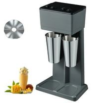 KFFKFF Dual-Head Milkshake Creator, Twin 375W Electric Beverage Blending Device, Triple-Speed Shake Mixer with Pair of 820 ml Stainless Steel Containers, Suitable for Business and Domestic Use