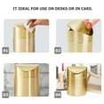 thumbnail image 3 of UPKOCH Mini Trash Can with Lid Stainless Steel Desktop Waste Bin Golden Countertop Trash Holder Small Office Garbage Container Car Trash Can, 3 of 8