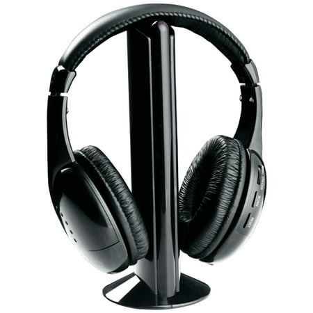 Naxa NE922A Professional 5-in-1 Wireless Headphones with Microphone & FM (Best Headphones For Radio Djs)