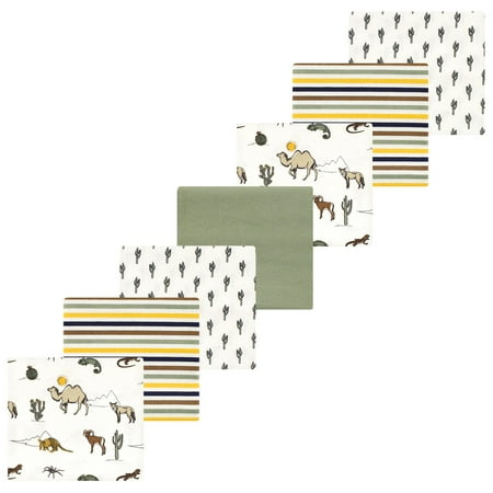 Luvable Friends Hudson Baby Flannel Receiving Blankets 7pk, Desert Wildlife
