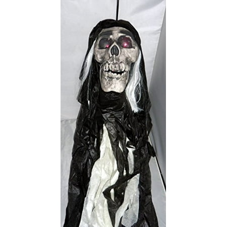 Halloween Hanging Skull Animated Touch Activation Eyes Light Up and