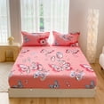 1pc Waterproof Bed Sheets Butterfly Printed Fitted Bed Sheet for Double