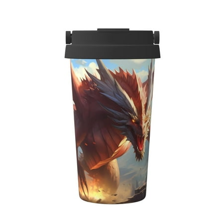 

Junzan Ferocious Dragon Fury for Stainless Steel Vacuum Insulated Tumbler - Reusable Insulated Cold Brew Iced Coffee Cup Thermos -Gifts for Women Men Him Her