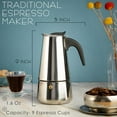 thumbnail image 2 of Mixpresso 9 Cup Greca Stovetop Espresso Maker 450ml/15oz, Moka Pot with Coffee Percolator Design, Stainless Steel Stove Top Coffee Maker for Camping or Home Use, Italian Coffee Maker Stovetop, 2 of 7