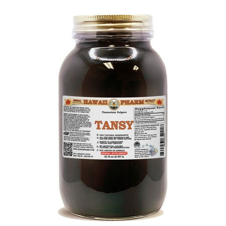 Tansy (Tanacetum Vulgare) Dry Leaf And Flowering Tops Liquid Extract. Expertly Extracted by Trusted HawaiiPharm Brand. Absolutely Natural. Proudly made in USA. Tincture 32 Fl.Oz