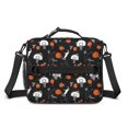 thumbnail image 2 of Basketball and Silhouette Black Pattern Bento School Insulated Lunch Bag Box with Shoulder Strap and Bottle Holder, 11" X 9.5" X 3.5", 2 of 5