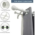 thumbnail image 2 of Double Curtain Rod 84 to 120 inch, Adjustable 1 inch Double Drapery Rod Rods for Windows and Doors with Ball Round Finials and Premium Aluminum Brackets Set(84-120",Matte White), 2 of 14