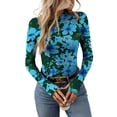 thumbnail image 6 of Luxalzxs Sexy Mesh Tops for Women Slim Fit Floral Lace Long Sleeve Mock Neck Going Out Tops with Thumb Holes, See Through Shirt Blouses Tops Undershirts Mesh Sheer Layering Tops Party Clubwear, 6 of 7