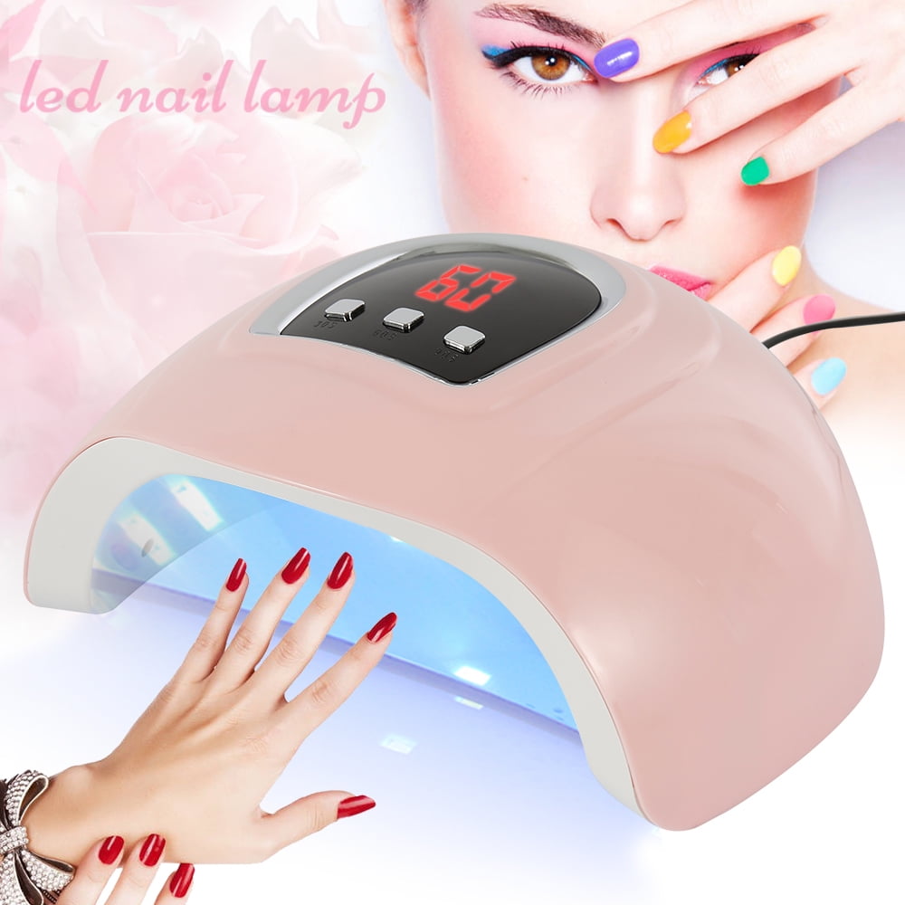 54W Professional UV Gel Nail Lamp with LED Light Nail Polish Quick Dryer and Nail CarePink