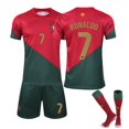 thumbnail image 3 of 22-23 Copa del Mundo Versión Correcta Portugal Local No. 7 Ronaldo con Calcetines Nuevos Traje de Fútbol para Adultos para Niños, 3 of 5
