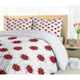 thumbnail image 5 of Ambesonne Cartoon Duvet Cover Sets, Ladybugs Funny Art Pattern, 2-Queen, White and Red, 5 of 7