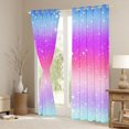 thumbnail image 3 of Homewish Psychedelic Stars Kitchen Curtains, Bllue Purple Pink Ombre Black Out Curtains Pack of 2 (42x63 Each), 3 of 5