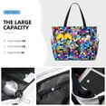 thumbnail image 3 of Daiia Colorful Tie Dye Stained Glass 2 Beach Travel Bag - Water-Resistant Beach Bag, Lightweight Tote with 7 Pockets for Women and Men - Gym,Pool,Camping,Reusable Grocery Bag, 3 of 7