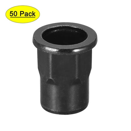 

M10 Rivet Nuts Thread Half Hexagonal Carbon Steel Zinc-Plated Flat Head Threaded Insert Nut Black 50 Pcs