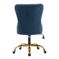 thumbnail image 3 of Guyou Modern Swivel Office Chair, Velvet Fabric Button Tufted And Nailhead Trim Accent Chair With Upholstery, Navy, 3 of 12