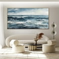 thumbnail image 3 of Original Ocean Wave Wall Art Abstract White Textured Oil Painting on Canvas Seascape Wall Art Large Living Space Home Decor,Unstretched,Frameless,(41*61cm)16*32Inches, 3 of 5