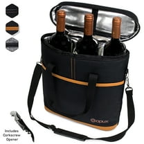 Premium Insulated Wine Carrier Bag by OPUX | Elegant Wine Carrying Tote, Extra Protection, Convenient, Durable Wine Bottle Carrier | Corkscrew Included