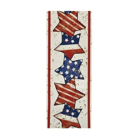 

Bizhua Table Cloth 4th Of July Table Runner America Flag Stripe Patriotic Table Runners Memorial Day Independence Day Vintage Kitchen Dining Home Party Decor