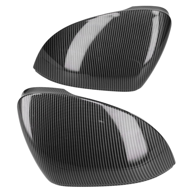 2PCS Cubierta de espejo retrovisor izquierdo derecho Reemplazo con apariencia de fibra de carbono para MK8 Standard 2021+W/o Lane Assist