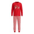 thumbnail image 5 of Fgnfyis Matching Family Outfits Santa Reindeer Print Red Striped Long Sleeve Soft 2 Piece Pajamas Set Tops Pants Sleepwear, 5 of 8