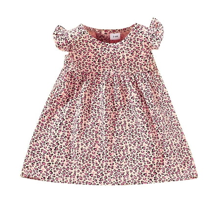 

ZMHEGW Toddler Kids Girls Summer Princess Floral Dresses Vacation Beach Frill Sleeve Fly Sleeve Ruffles Dress 0-3Y