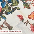 thumbnail image 6 of DriftAway Linen Valance Curtain for Kitchen Semi Sheer Light Filtering Short Curtains for Small Window Denise Floral Tree Printed Curtain Valance Rod Pocket 14"L x 52"W Plus 2" Header Denise Red Green, 6 of 9