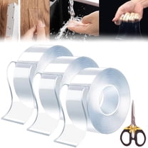 Extra Large Double Sided Tape,Clear Tough Nano Tape, Multipurpose Mounting Tape,Reusable Home Transparent Heavy Duty Double Sided Tape for Walls(2mm*2m, 3PC)