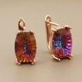 thumbnail image 3 of Pendientes de oro rosa de color cristal brillante exquisitos de lujo europeos y americanos para mujer, 3 of 6