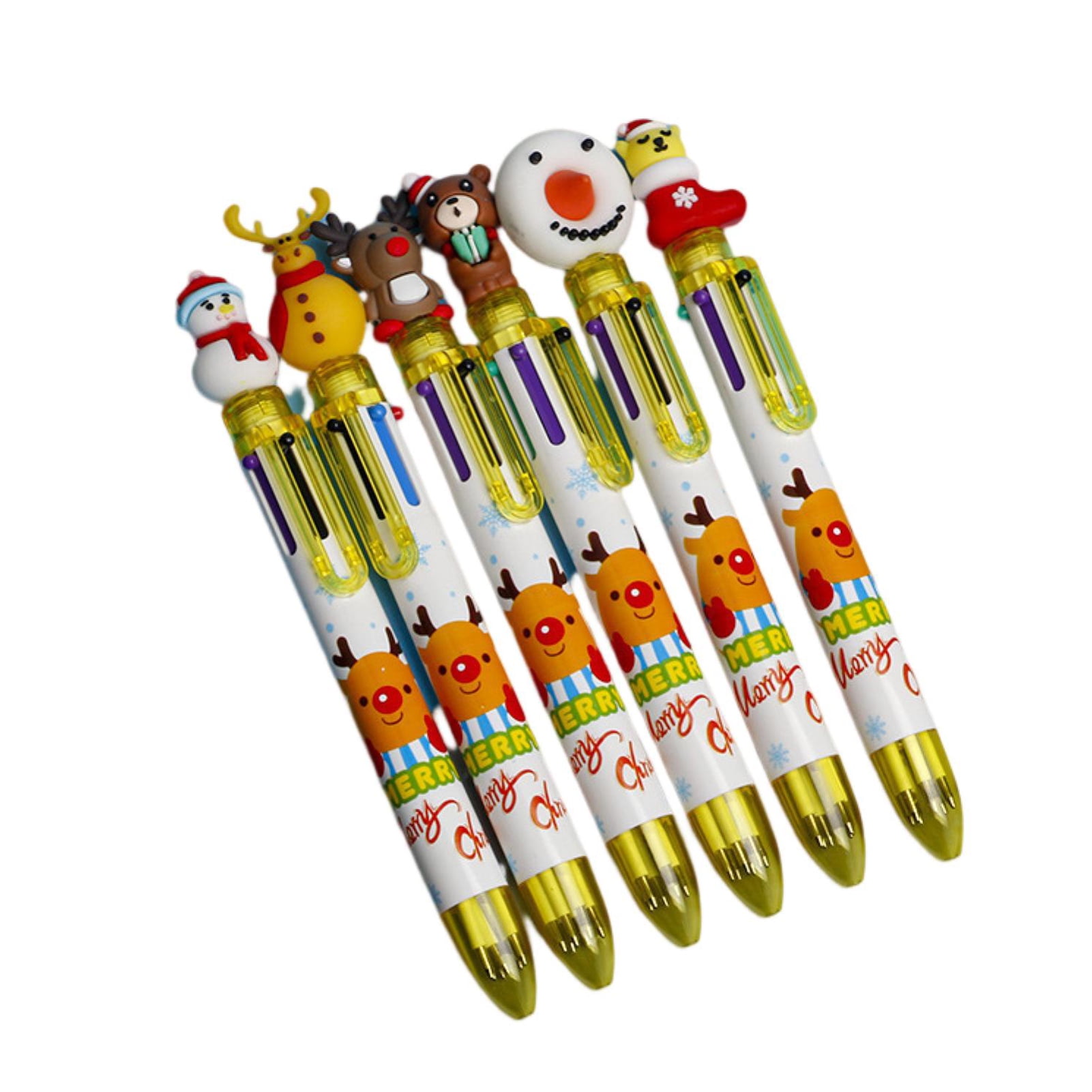 4 Pack Smooth Xmas Jingle Bells Feather Ink Pens For Kids