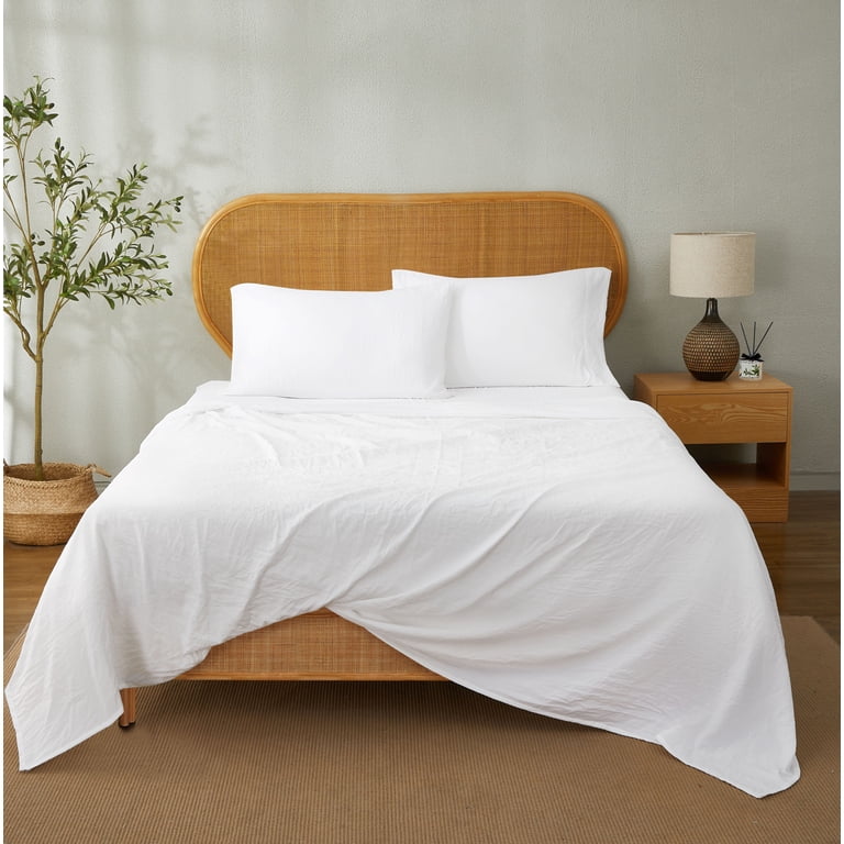 Mainstays Washed Ultra Soft Microfiber Bed Sheet Set Full Arctic