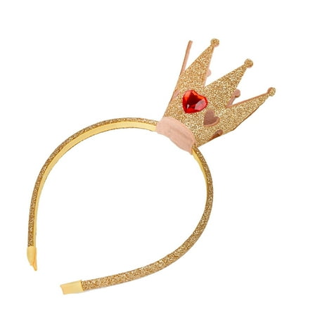 Yauxim Headdress Shimmering Sequined Crowns Headband Glittering Gold Hairhoop Accessory for Girls and Women Birthday Christmas Party Prop