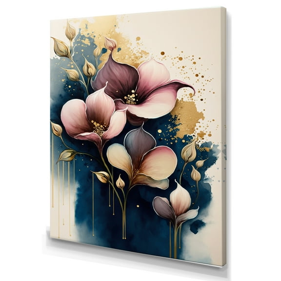 Designart Pink Blooming Cally Lillies I Canvas Wall Art