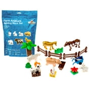 Apostrophe Games Farm Animals Large Block Building Block Set (24 Pieces) Compatible with Leading Brand Building Blocks