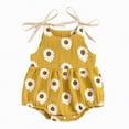 thumbnail image 4 of TOWED22 Baby Girl Clothes Infant Ruffle Sleeve Romper Dress Newborn Solid Tutu Skirt Sets Jumpsuit Headband Outfit Yellow,12-18 M, 4 of 4
