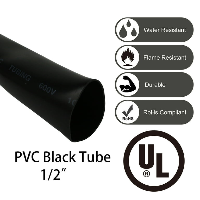 BLACK PVC Sleeve Wiring Harness Loom FLEXABLE Wire Cover TUBE CORD PROTECT  LOT Diameter for 1/4 1/2 3/4 Size Choose  