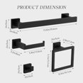 thumbnail image 6 of Vesteel 5 Pieces Bathroom Hardware Set, Wall Mounted Stainless Steel Bathroom Accessories Kit, Towel Bar, Toilet Paper Holder, Towel Ring, Robe Hooks, Towel Bar Holder Sets Included, 6 of 7