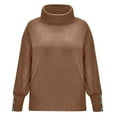 thumbnail image 5 of Atogsazn Women's Oversized Turtleneck Chunky Pullover Sweaters Long Sleeve Winter Slouchy Loose Knit Sweaters Fall Winter Tops Coffee XXXL, 5 of 5