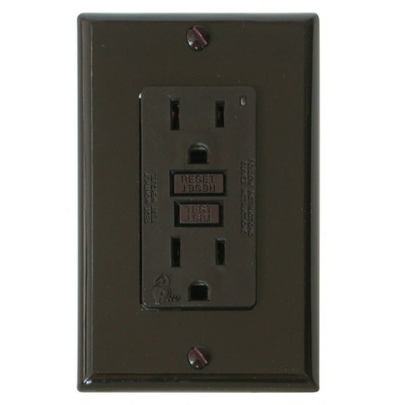 Diamond Group DG15BVP GFI Receptacle with LED Indicator Light - 15A, 120V, Brown