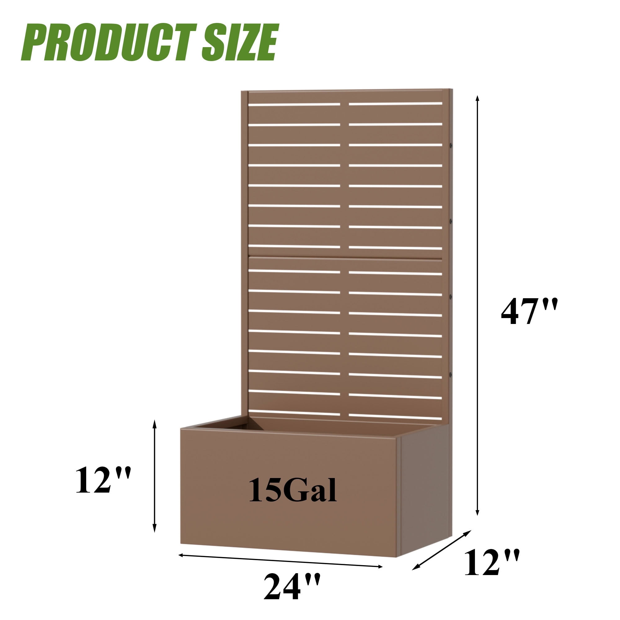 MAYEERTY 2 Panels Outdoor Metal Planter Box, Durable Weather-Resistant Planter, Decorative Metal Flower Box for Patio, Balcony, Garden