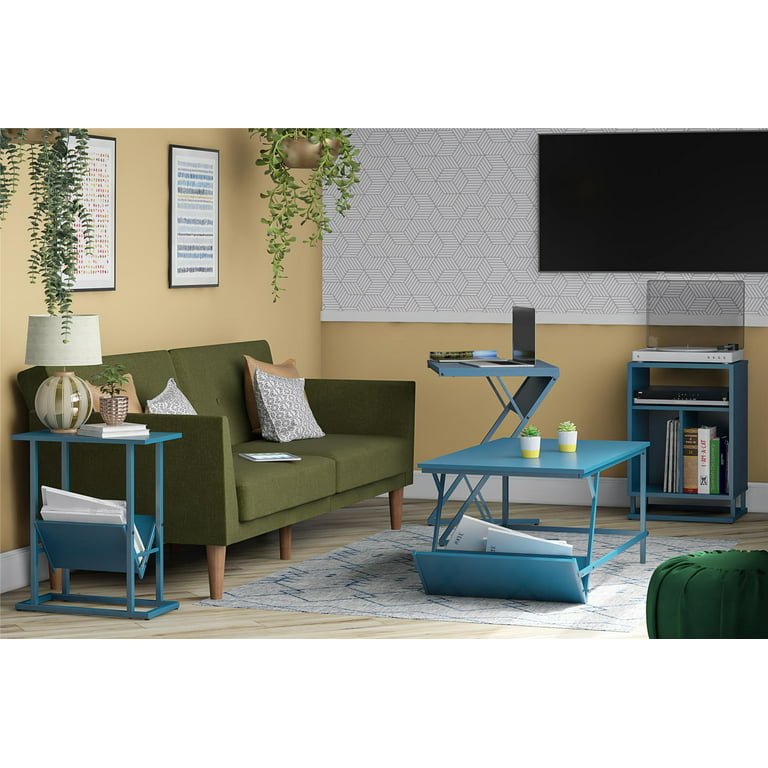 Couch Desk & Laptop Regal Accent Table, Blue Novogratz