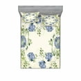 thumbnail image 2 of Ambesonne Floral Fitted Sheet & Pillow Sham Set, Vintage Roses Framework, Twin, Blue Green Cream, 2 of 3