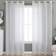 thumbnail image 5 of Cortina de gasa de 150 x 250 cm con ojales semitransparentes, decoración interior de ventana para sala de estar moderna, dormitorio, cocina, balcón, mirador, ligera, blanca, 2 piezas, 5 of 5