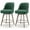 Linen / Green -【Set of 2 】- 26" Seat Height, variant on WOOW DEPOT 26" Swivel Bar Stools Large Seat Set of 2, Upholstered Linen Fabric w/ Mid-Back Wood Legs, Modern Armless Island Counter Barstools Kitchen Pub Chair, Green