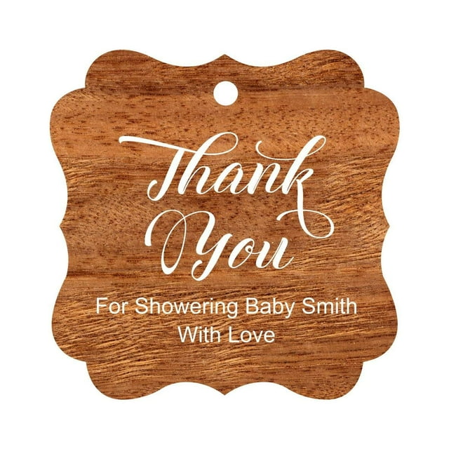 Darling Souvenir Baby Shower Merci Faveur Tags Cadeau Suspendu Personnalisé Tags-Bois Rustique-100 Tags