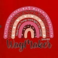 thumbnail image 2 of Waymaker Rainbow Inspirational/Christian Womenâ€™s Standard V-Neck Tee, Red, Small, 2 of 5