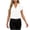 White, variant on Women's V-Neck Button Front Blouse Short Sleeve Shirt Casual Fashion Tailored Fitted Polished Lightweight Poplin Top, Blue M